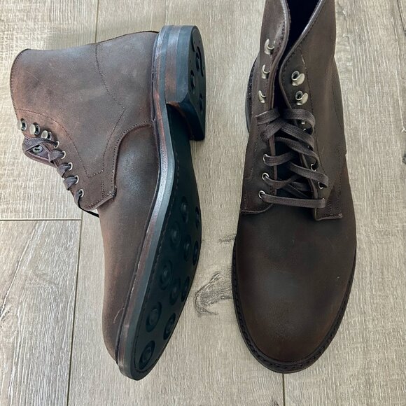 Allen Edmonds Higgins Mill Weatherproof Boots Brown Waxed Suede NEW w/ Box Sz 11 - Picture 7 of 10